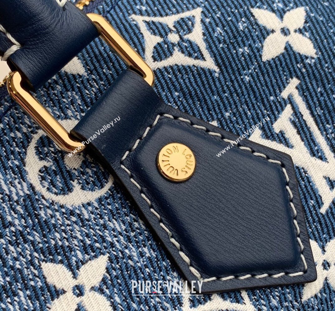 Louis Vuitton Speedy Bandoulière 25 Bag in Faded Denim Jacquard M59609 Navy Blue 2022 (KI-22030111)