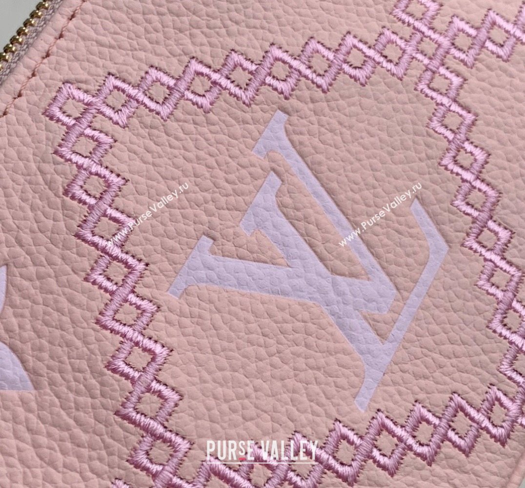 Louis Vuitton Mini Pochette Accessoires Bag in Embroidered Quilted Leather M81140 Pink 2022 (KI-22030113)