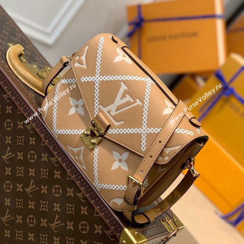 Louis Vuitton Pochette Metis Bag in Embroidered Quilted Leather M46018 Arizona Brown 2022 (KI-22030114)