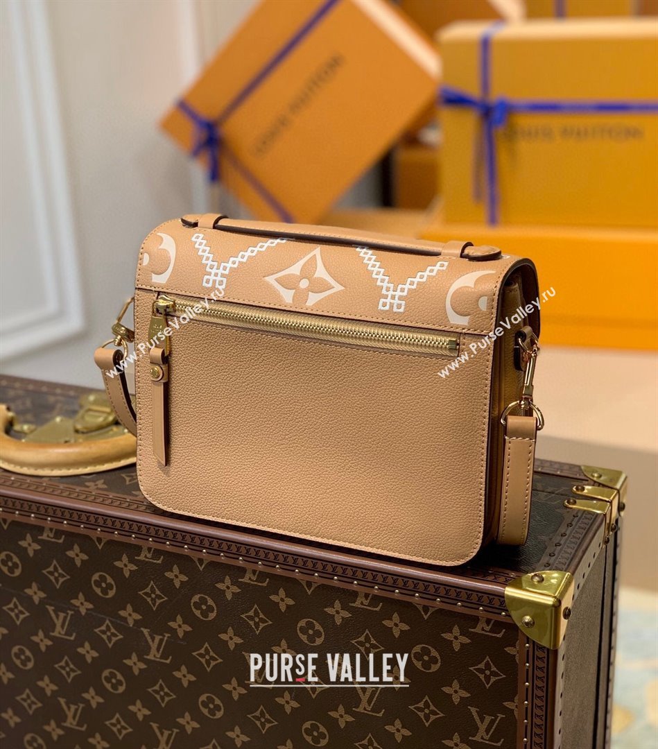 Louis Vuitton Pochette Metis Bag in Embroidered Quilted Leather M46018 Arizona Brown 2022 (KI-22030114)