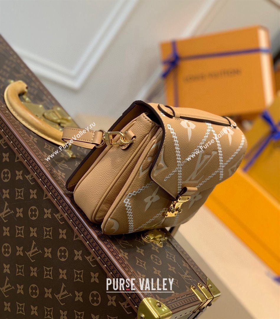 Louis Vuitton Pochette Metis Bag in Embroidered Quilted Leather M46018 Arizona Brown 2022 (KI-22030114)