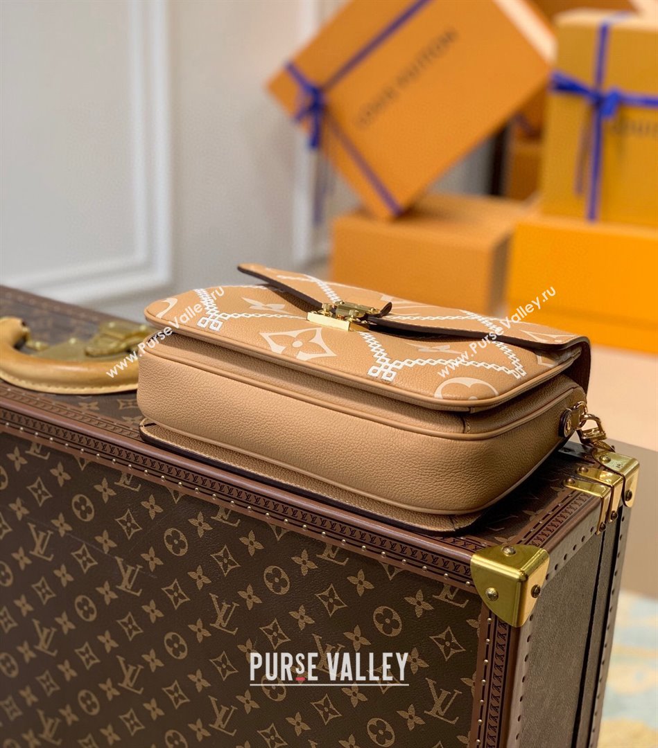 Louis Vuitton Pochette Metis Bag in Embroidered Quilted Leather M46018 Arizona Brown 2022 (KI-22030114)