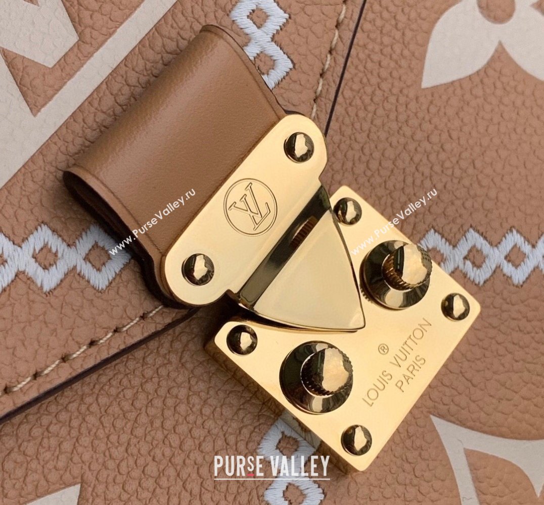 Louis Vuitton Pochette Metis Bag in Embroidered Quilted Leather M46018 Arizona Brown 2022 (KI-22030114)