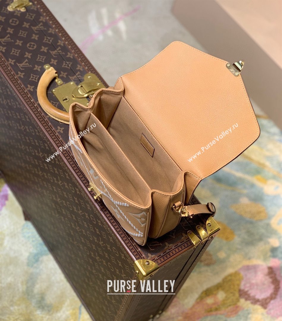 Louis Vuitton Pochette Metis Bag in Embroidered Quilted Leather M46018 Arizona Brown 2022 (KI-22030114)