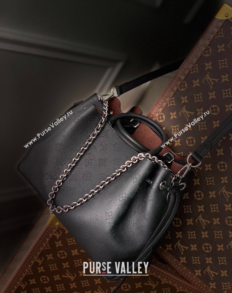 Louis Vuitton Bella Tote Bag in Mahina Perforated Calfskin M59200 Black Leather 2025 (KI-250121023)
