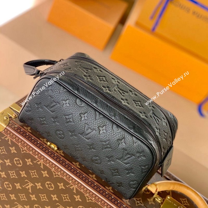 Louis Vuitton Dopp Kit Toilet Travel Pouch in Black Monogram Leather M59478 2022 (KI-22031517)