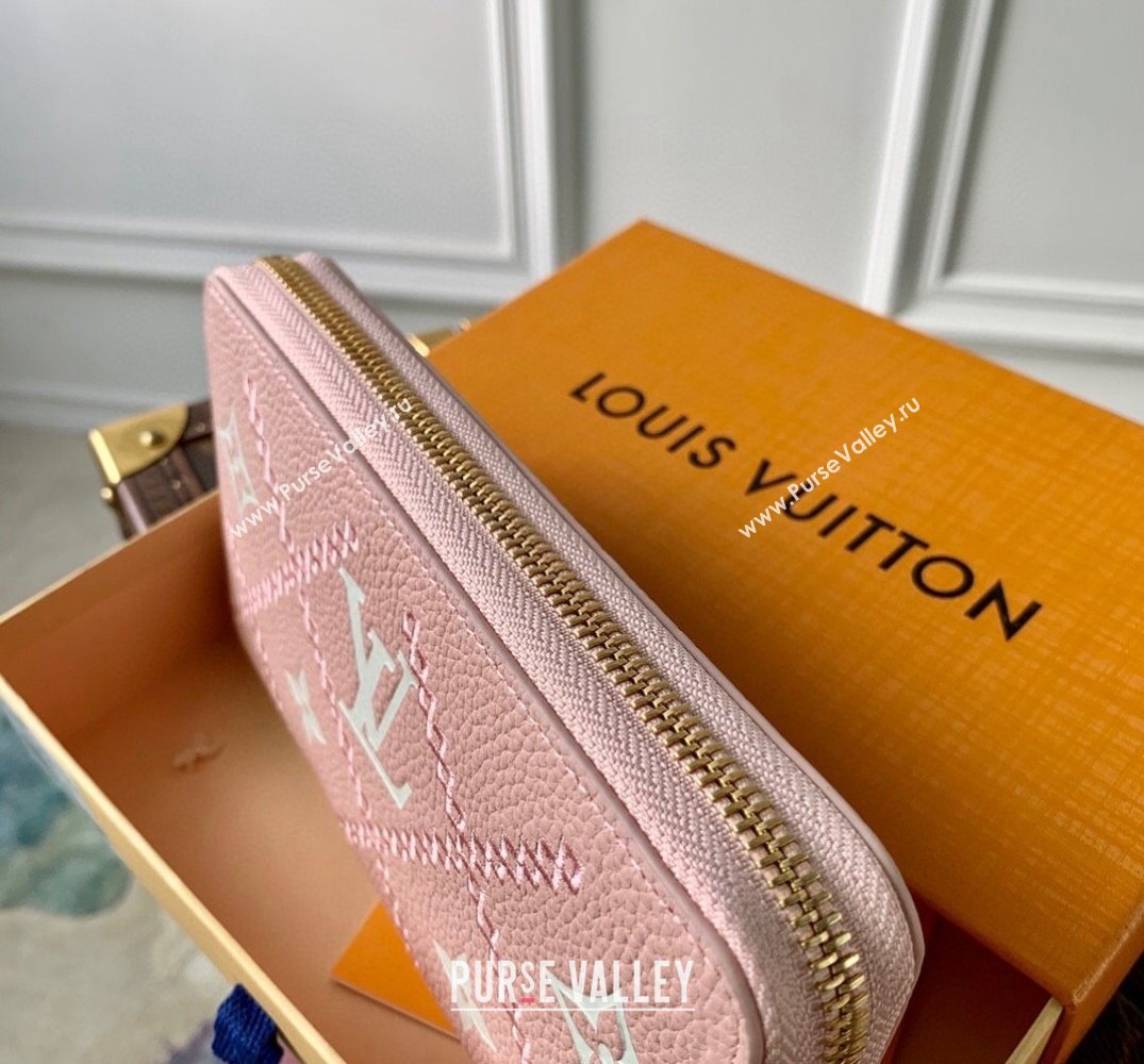 Louis Vuitton Zippy Wallet in Embroidered Quilted Leather M81138 Pink 2022 (KI-22031519)