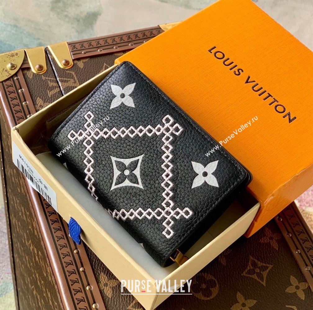 Louis Vuitton Cléa Wallet in Embroidered Quilted Leather M81139 Black 2022 (KI-22031502)