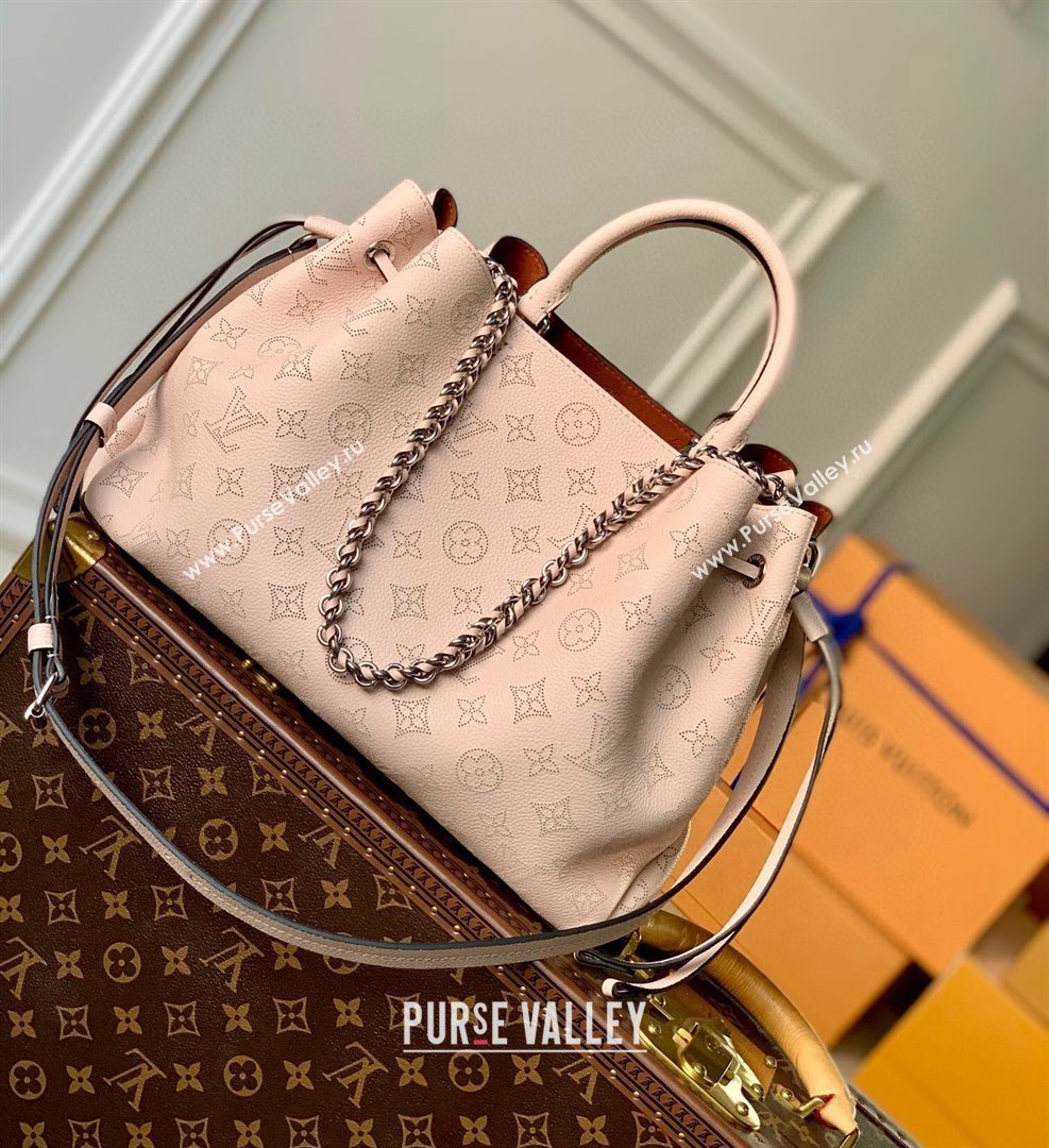 Louis Vuitton Bella Tote Bag in Mahina Perforated Calfskin M59200 Light Pink 2022 (KI-22031509)