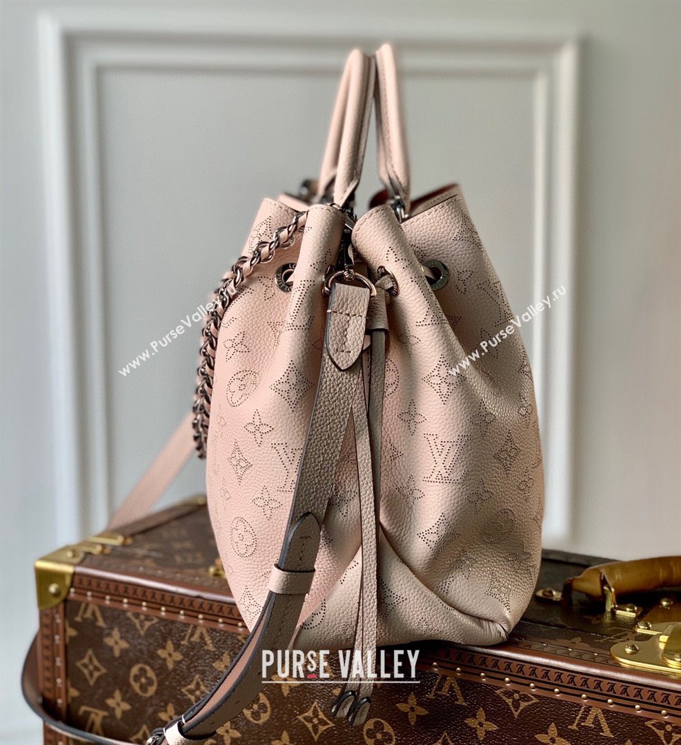 Louis Vuitton Bella Tote Bag in Mahina Perforated Calfskin M59200 Light Pink 2022 (KI-22031509)