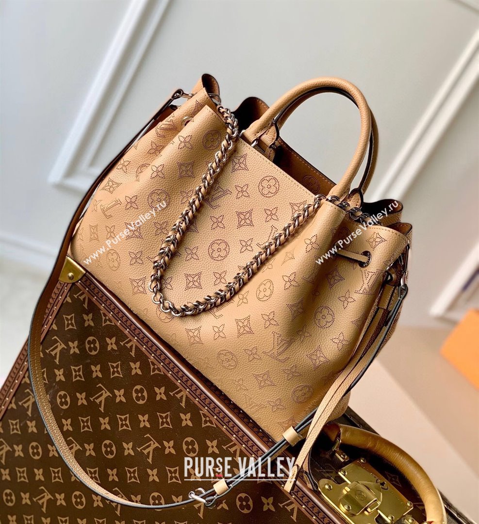 Louis Vuitton Bella Tote Bag in Mahina Perforated Calfskin M59200 Brown 2022 (KI-22031510)