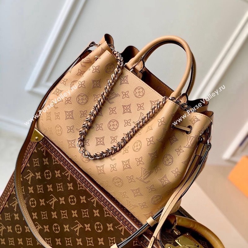 Louis Vuitton Bella Tote Bag in Mahina Perforated Calfskin M59655 Light Brown 2025 (KI-250121022)