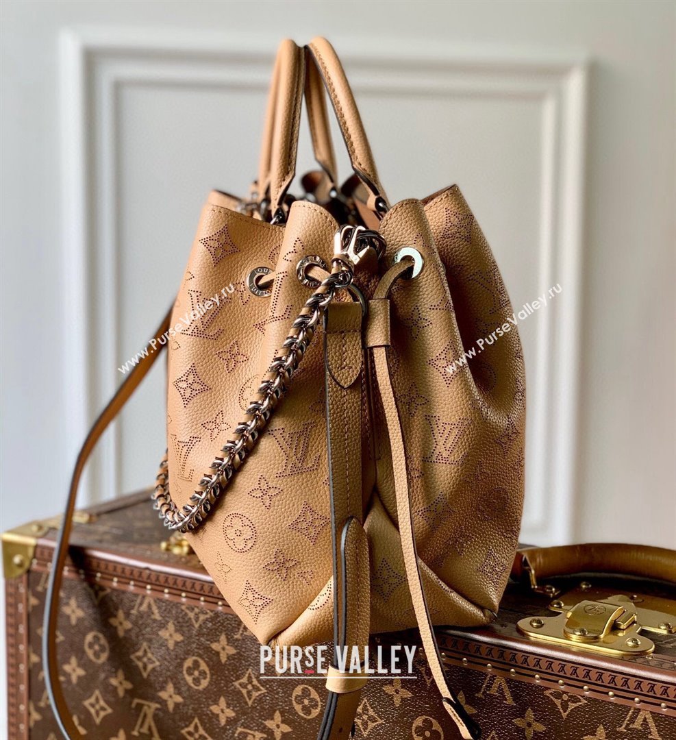Louis Vuitton Bella Tote Bag in Mahina Perforated Calfskin M59200 Brown 2022 (KI-22031510)
