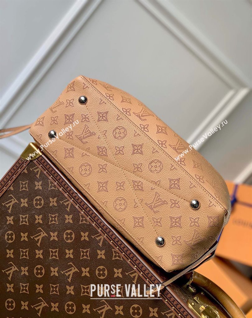 Louis Vuitton Bella Tote Bag in Mahina Perforated Calfskin M59655 Light Brown 2025 (KI-250121022)