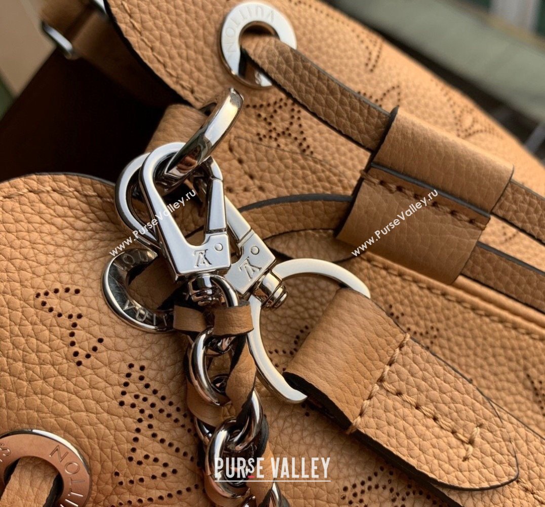 Louis Vuitton Bella Tote Bag in Mahina Perforated Calfskin M59655 Light Brown 2025 (KI-250121022)