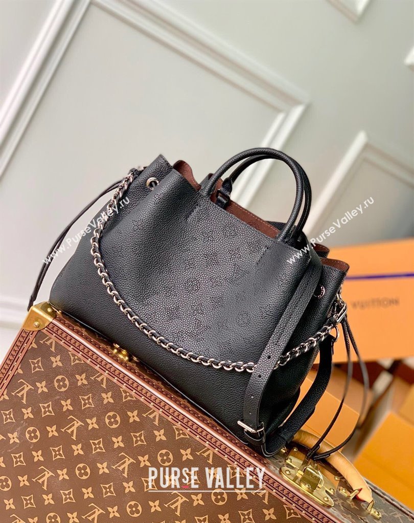 Louis Vuitton Bella Tote Bag in Mahina Perforated Calfskin M59200 Black Leather 2025 (KI-250121023)