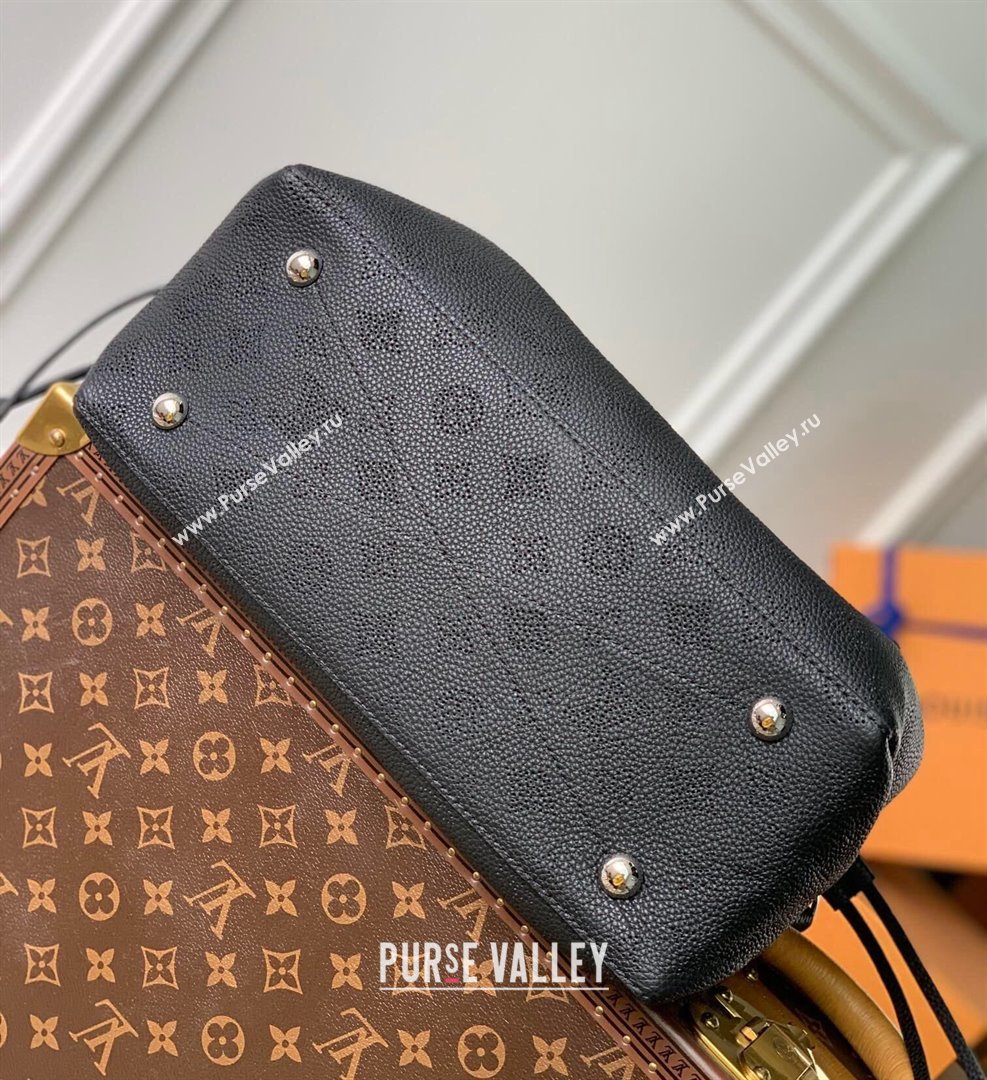 Louis Vuitton Bella Tote Bag in Mahina Perforated Calfskin M59200 Black 2022 (KI-22031508)