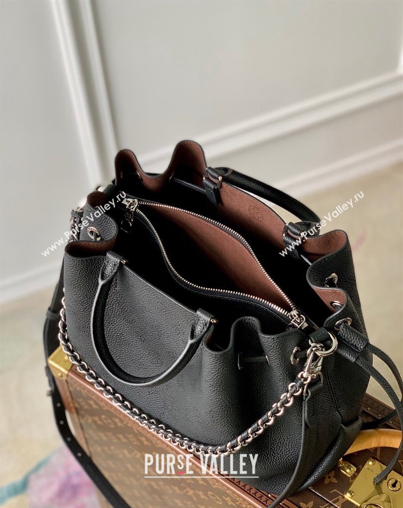 Louis Vuitton Bella Tote Bag in Mahina Perforated Calfskin M59200 Black Leather 2025 (KI-250121023)