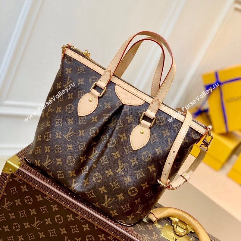 Louis Vuitton Palermo MM Bag in Monogram Canvas M40145 Nude 2025 (KI-250212003)