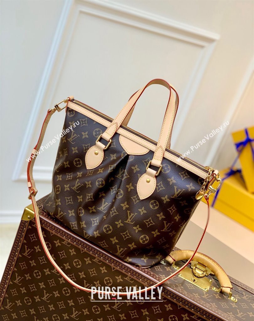 Louis Vuitton Palermo MM Bag in Monogram Canvas M40145 Nude 2025 (KI-250212003)