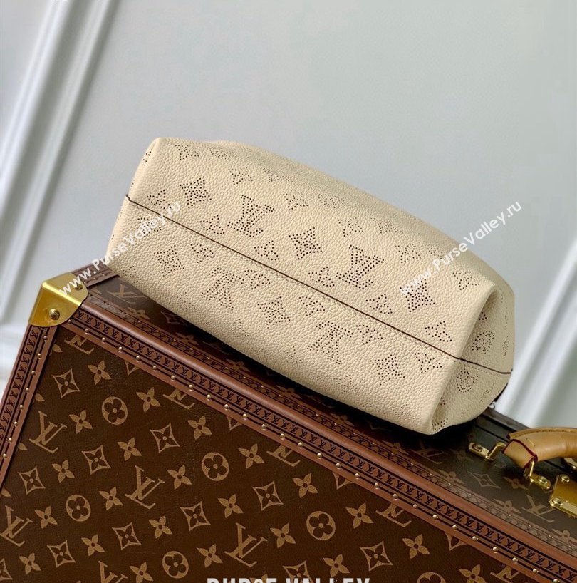 Louis Vuitton Why Knot PM Hobo bag in Mahina Perforated Leather M20700 Cream Beige 2025 (KI-250120090)