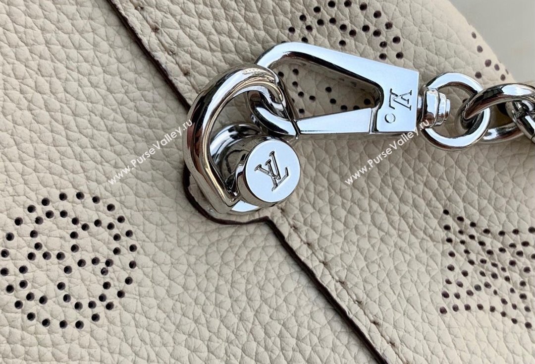 Louis Vuitton Why Knot PM Hobo bag in Mahina Perforated Leather M20700 Cream Beige 2025 (KI-250120090)