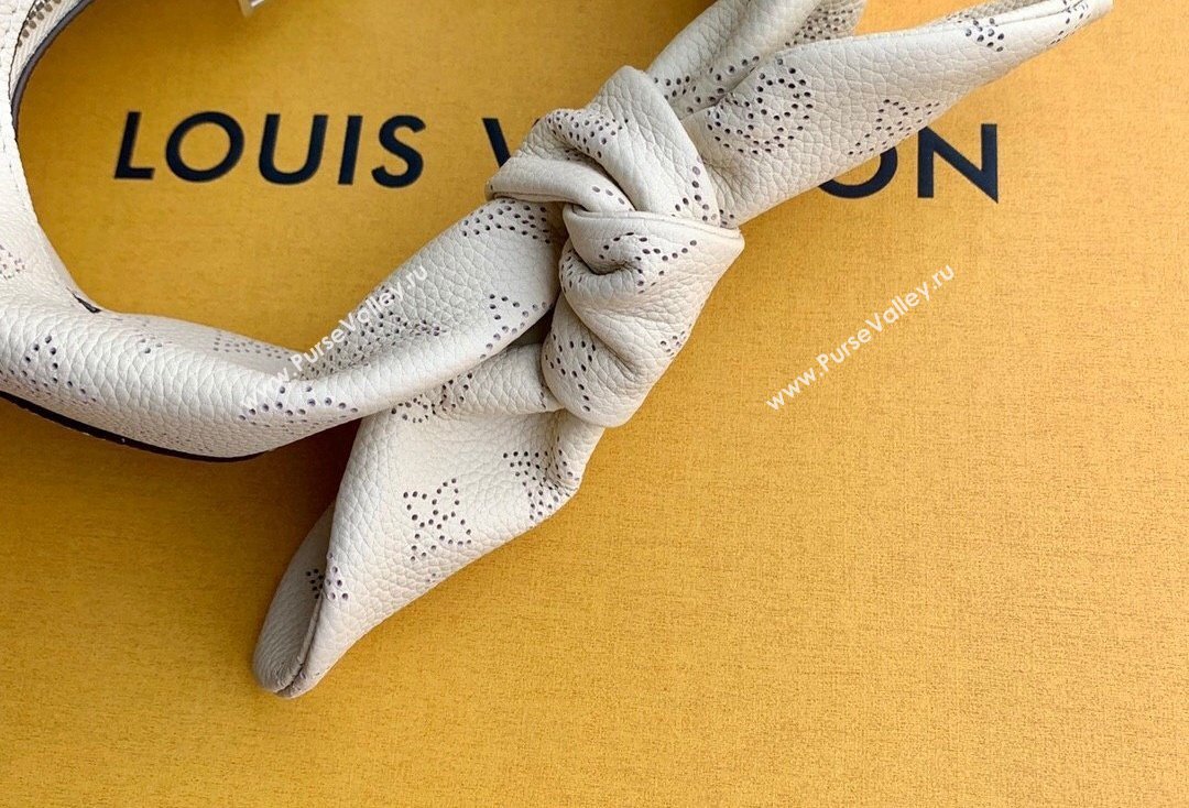 Louis Vuitton Why Knot PM Hobo bag in Mahina Perforated Leather M20700 Cream Beige 2025 (KI-250120090)