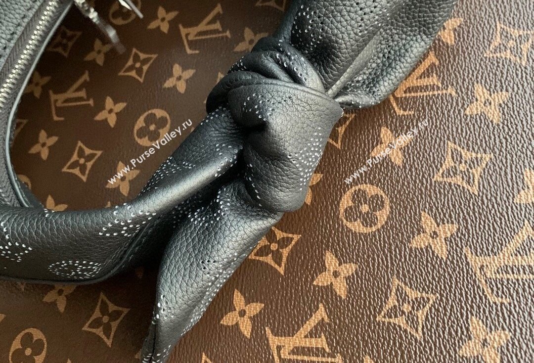 Louis Vuitton Why Knot PM Hobo bag in Mahina Perforated Leather M20703 Black 2025 (KI-250120091)