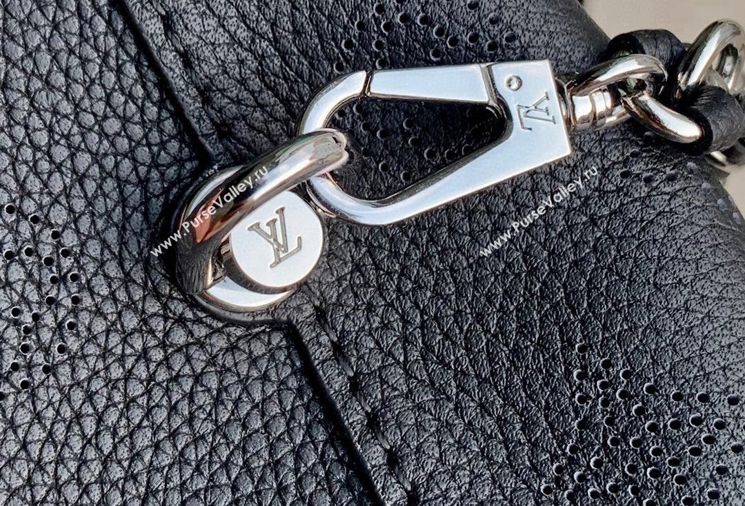 Louis Vuitton Why Knot PM Hobo bag in Mahina Perforated Leather M20703 Black 2025 (KI-250120091)