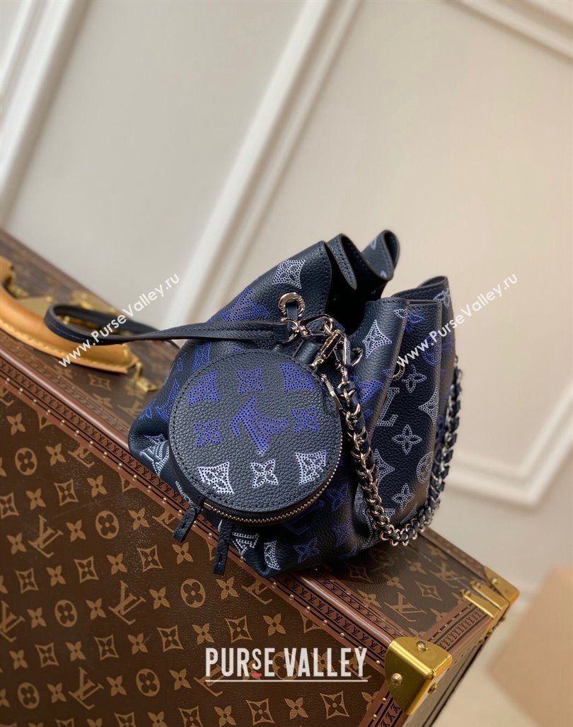 Louis Vuitton Mahina Monogram Perforated Bella Bucket Bag M59552 Dark Blue 2025 (KI-250121011)