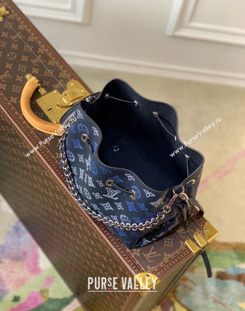Louis Vuitton Mahina Monogram Perforated Bella Bucket Bag M59552 Dark Blue 2025 (KI-250121011)