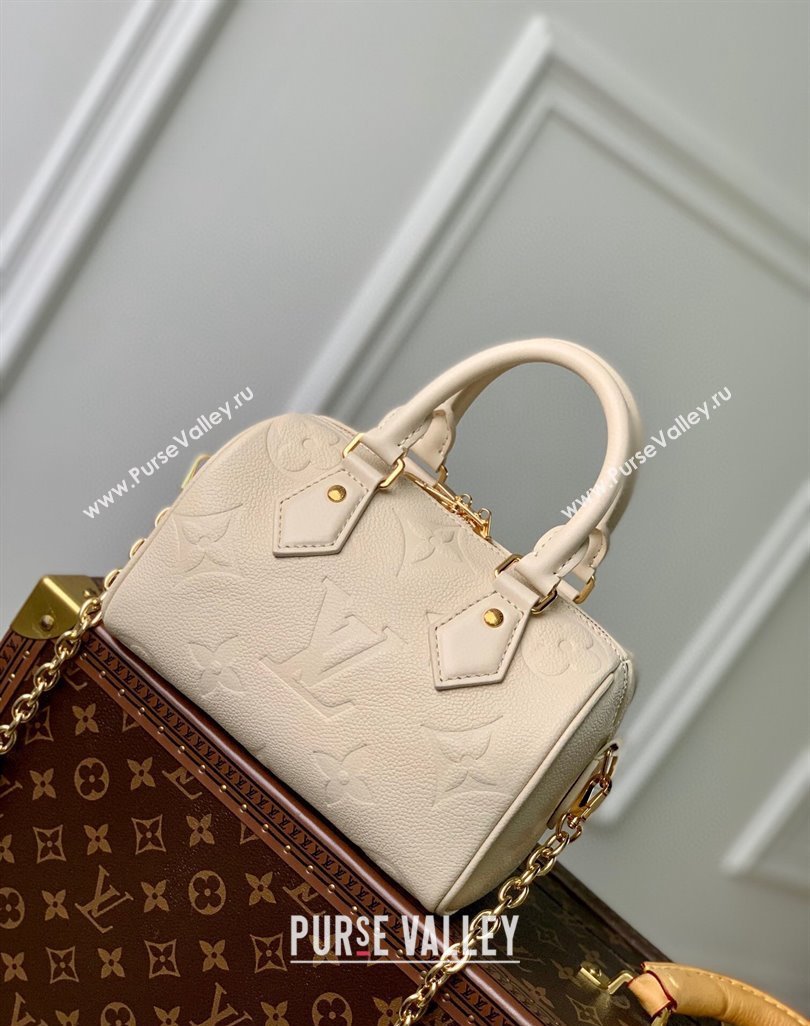Louis Vuitton Speedy Bandouliere 20 Bag in Monogram Empreinte Leather M58954 Cream Beige 2025 (KI-250524050)