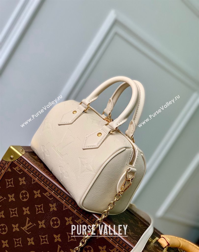Louis Vuitton Speedy Bandouliere 20 Bag in Monogram Empreinte Leather M58954 Cream Beige 2025 (KI-250524050)
