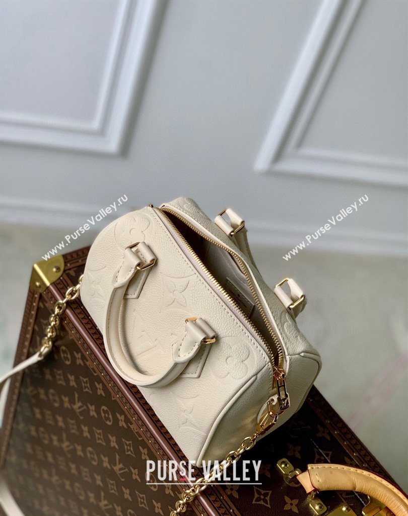 Louis Vuitton Speedy Bandouliere 20 Bag in Monogram Empreinte Leather M58954 Cream Beige 2025 (KI-250524050)