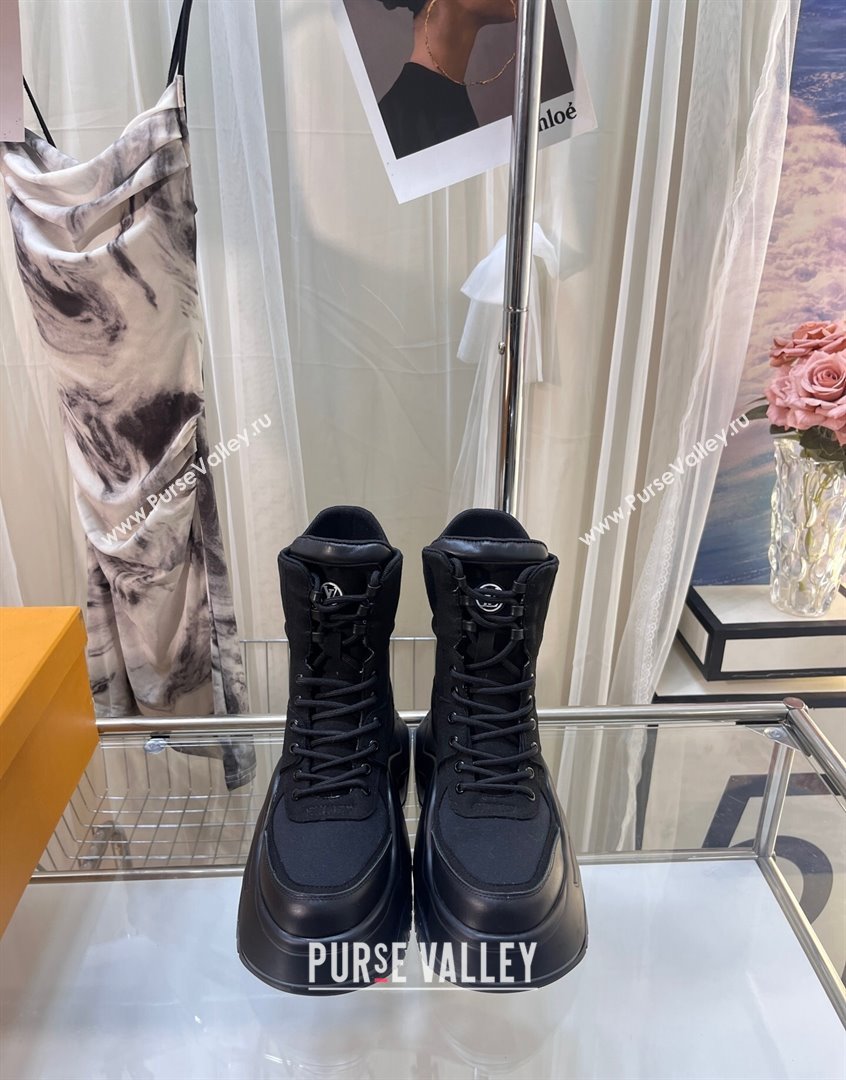 Louis Vuitton LV Archlight 2.0 Platform Ankle Boot in Suede and Fabric Black 2023 1ABI1J (MD-230904026)