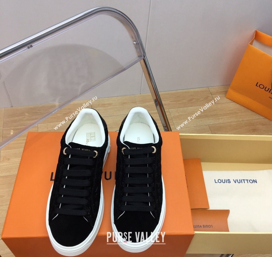 Louis Vuitton Time Out Sneakers in Monogram Suede Black 2023 1ABR2K (MD-230904039)