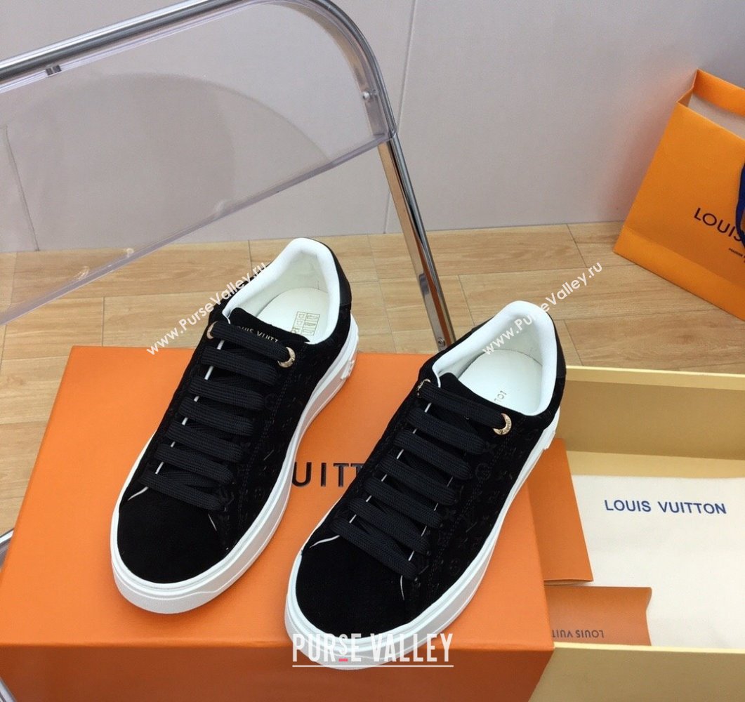 Louis Vuitton Time Out Sneakers in Monogram Suede Black 2023 1ABR2K (MD-230904039)