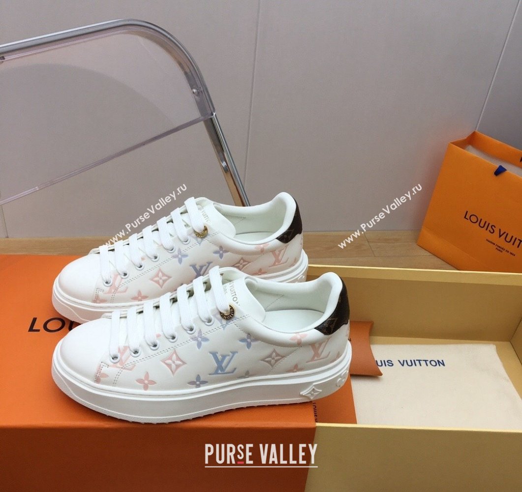 Louis Vuitton Time Out Sneakers in Monogram Leather White/Multicolor 2023 1ABR2K (MD-230904040)