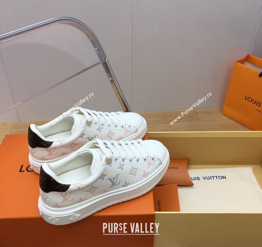 Louis Vuitton Time Out Sneakers in Monogram Leather White/Multicolor 2023 1ABR2K (MD-230904040)