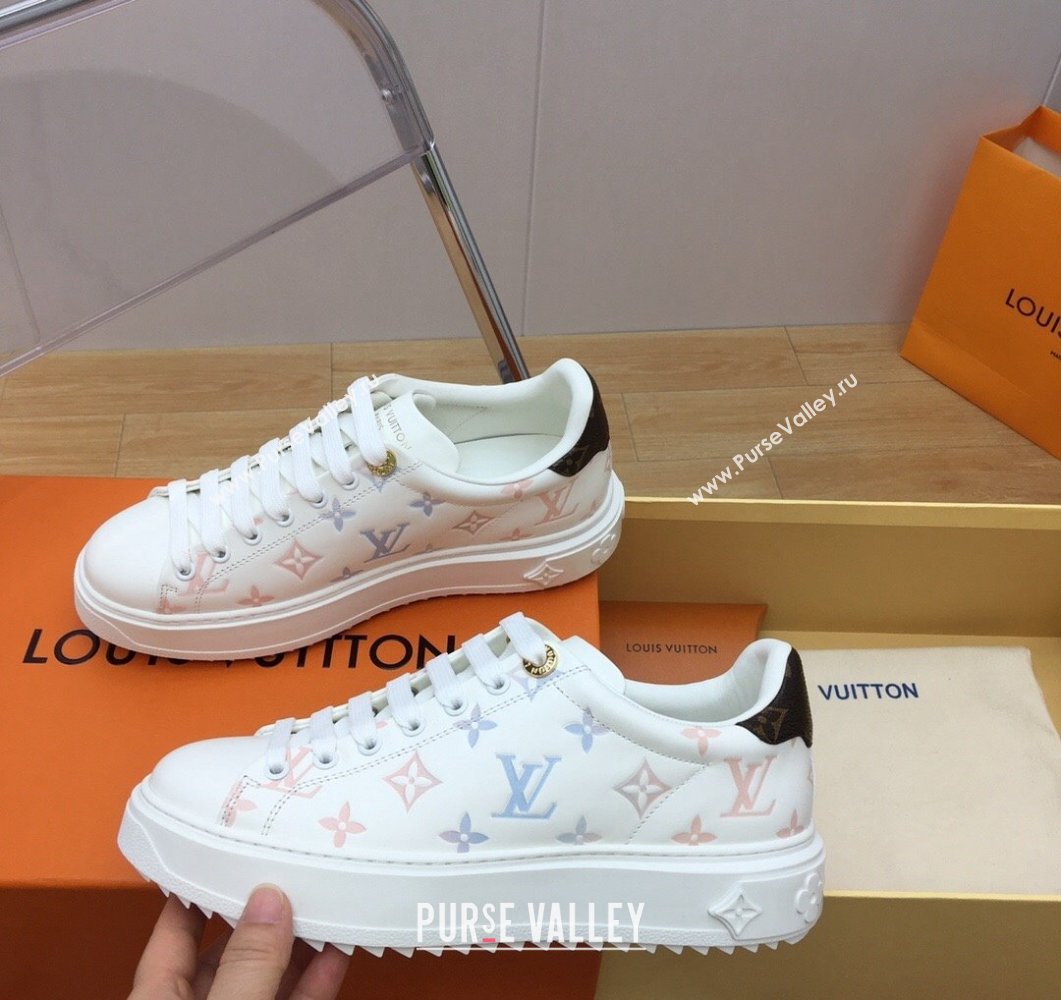 Louis Vuitton Time Out Sneakers in Monogram Leather White/Multicolor 2023 1ABR2K (MD-230904040)