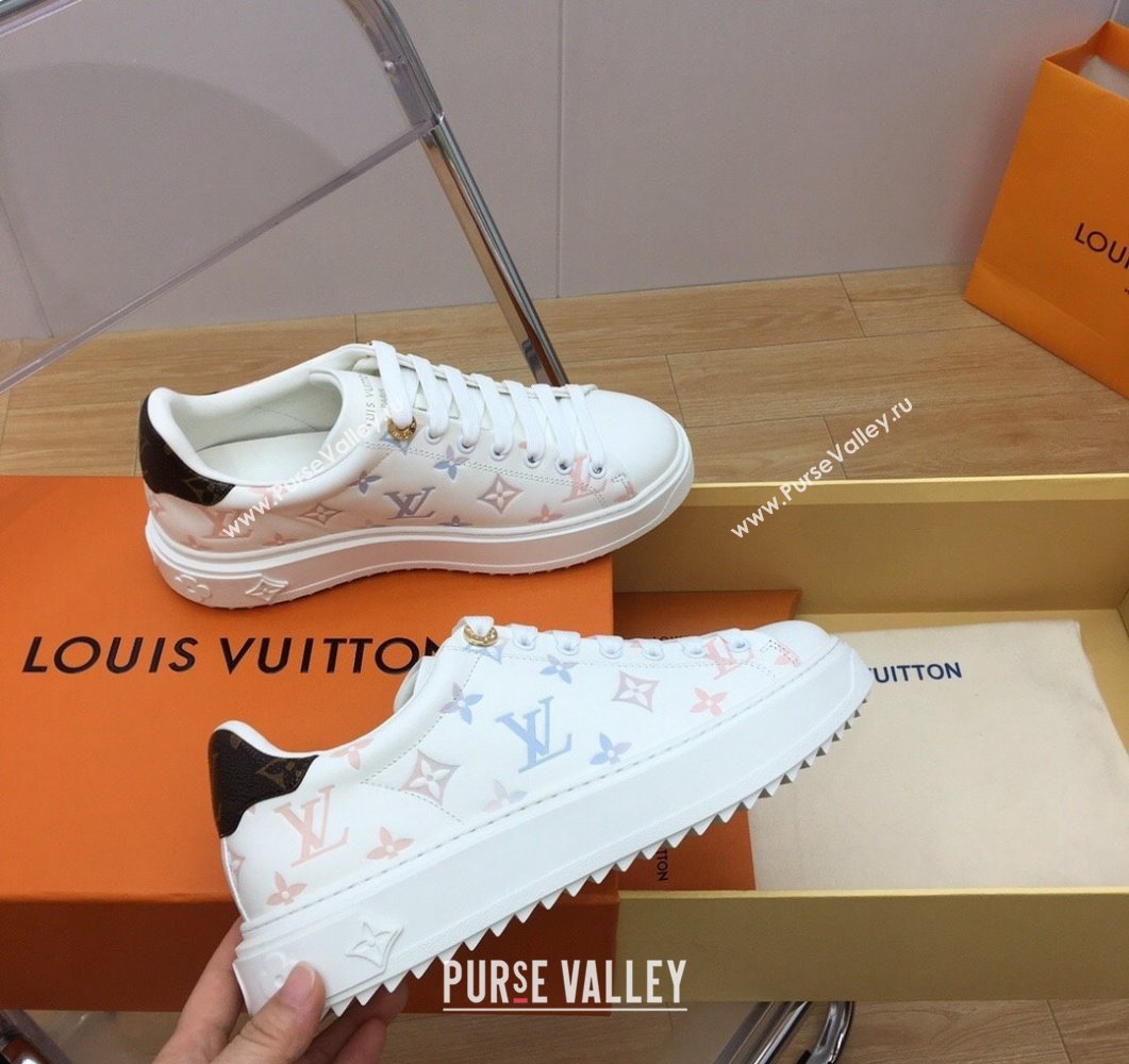 Louis Vuitton Time Out Sneakers in Monogram Leather White/Multicolor 2023 1ABR2K (MD-230904040)