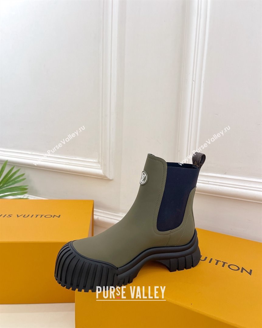 Louis Vuitton Rubby Flat Ankle Boot in Calf Leather Green 2023 1AAM0O (MD-231012131)