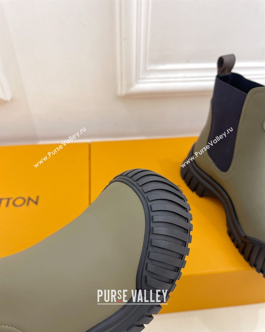 Louis Vuitton Rubby Flat Ankle Boot in Calf Leather Green 2023 1AAM0O (MD-231012131)