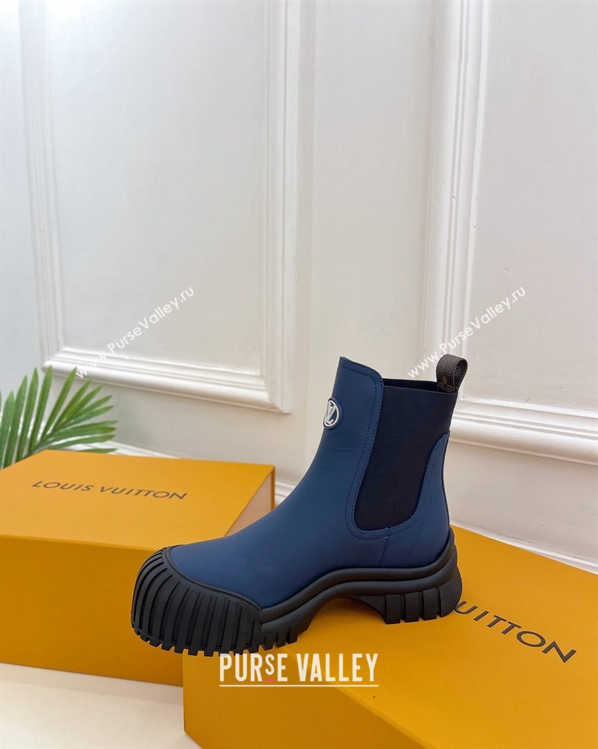 Louis Vuitton Rubby Flat Ankle Boot in Calf Leather Denim Blue 2023 1AAM0O (MD-231012132)