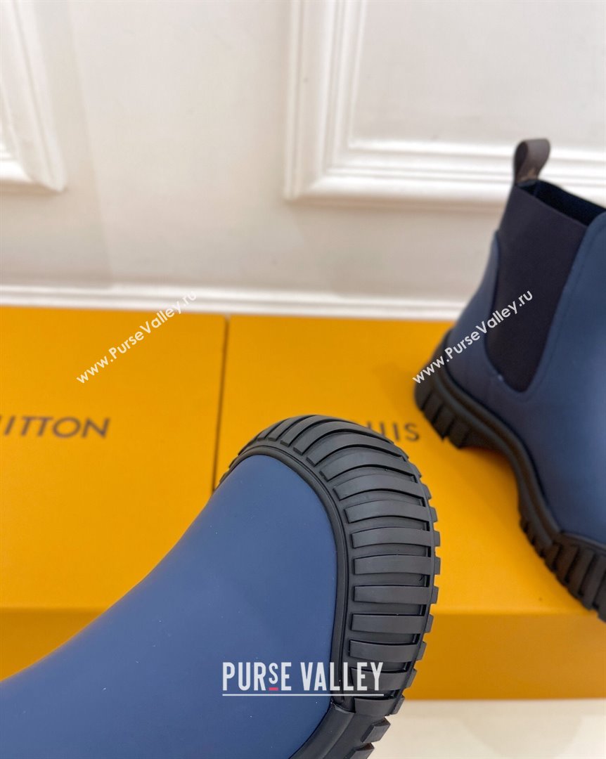 Louis Vuitton Rubby Flat Ankle Boot in Calf Leather Denim Blue 2023 1AAM0O (MD-231012132)