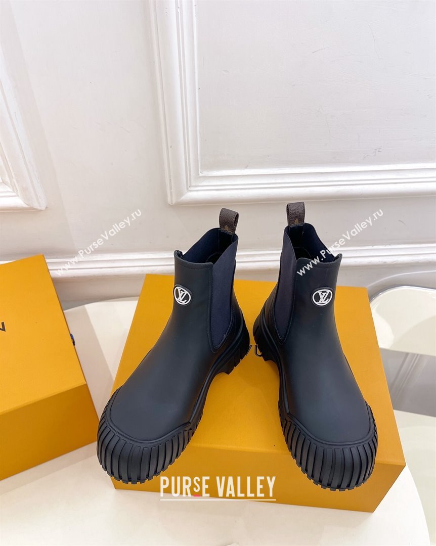 Louis Vuitton Rubby Flat Ankle Boot in Calf Leather Black 2023 1AAM0O (MD-231012134)