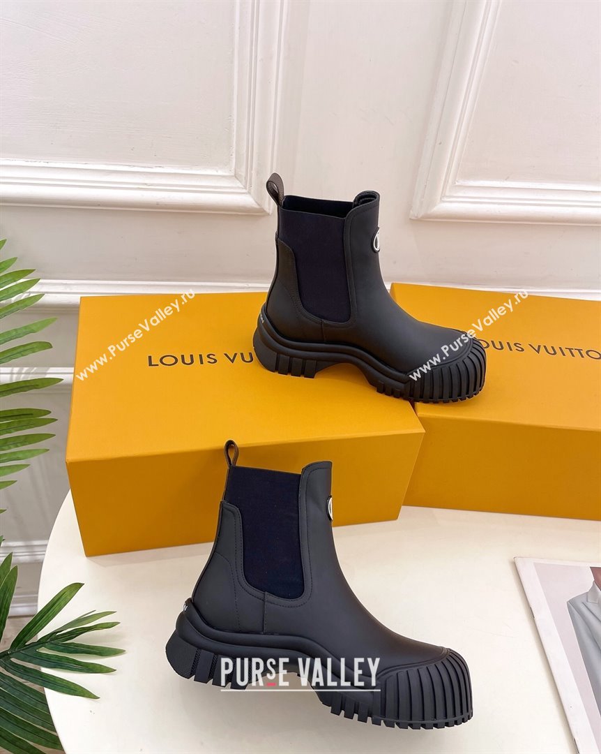 Louis Vuitton Rubby Flat Ankle Boot in Calf Leather Black 2023 1AAM0O (MD-231012134)