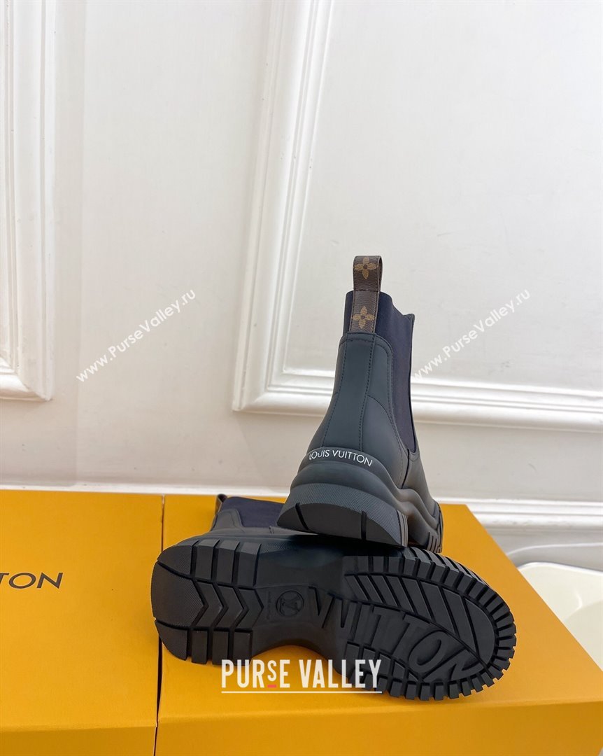 Louis Vuitton Rubby Flat Ankle Boot in Calf Leather Black 2023 1AAM0O (MD-231012134)