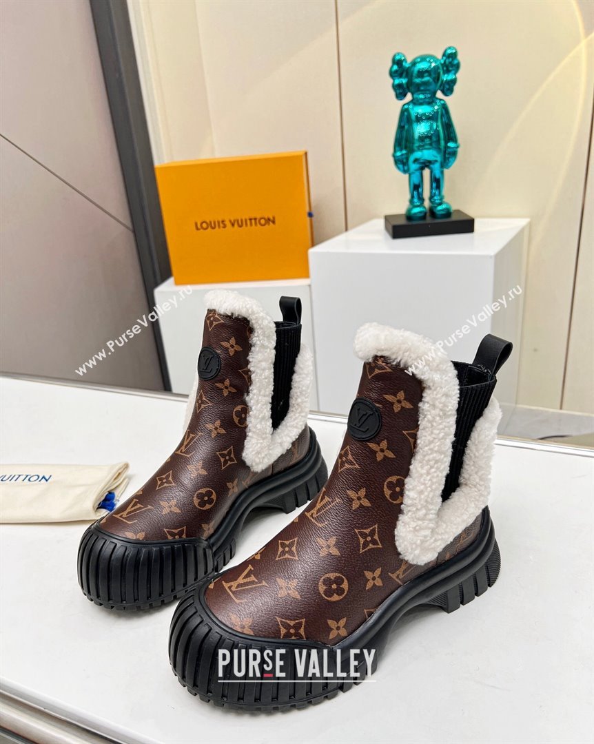 Louis Vuitton Ruby Ankle Boots in Monogram Canvas and Wool 2023 LV101204 (MD-231012116)