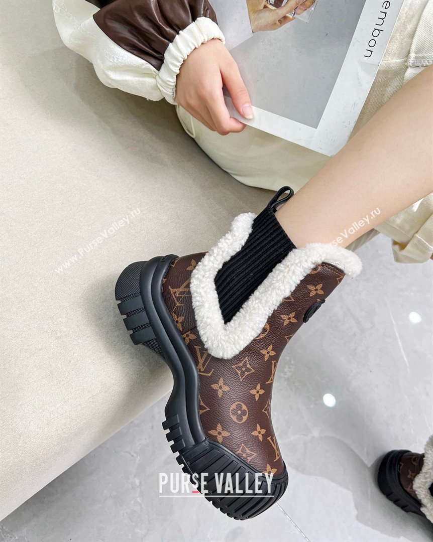 Louis Vuitton Ruby Ankle Boots in Monogram Canvas and Wool 2023 LV101204 (MD-231012116)